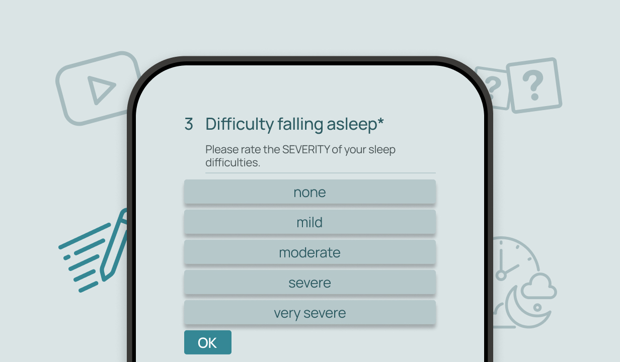 The Mirror SleepWise insomnia test on a phone